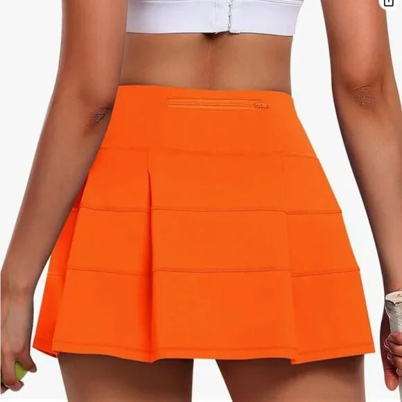 Joy Girl size S EUC orange athletic tennis pickleball mini skirt - Picture 2 of 7